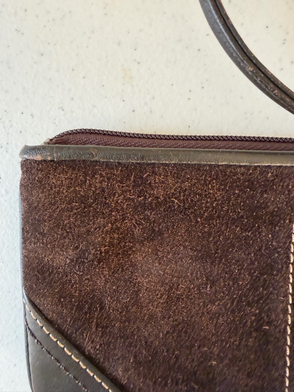 Vintage Coach Brown Suede Wristlet - Picture 5 of 8